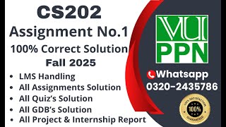 CS202 Assignment 1 100% Correct Solution Fall 2025 CS202 Assignment 1  Solution 2025 #cs202 #vuppn