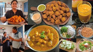 kitchen tips for Breakfast &amp; Lunch preparation🍱 masoor dal pakoda🌺 tinde ki sabzi🌺 mango milkshake