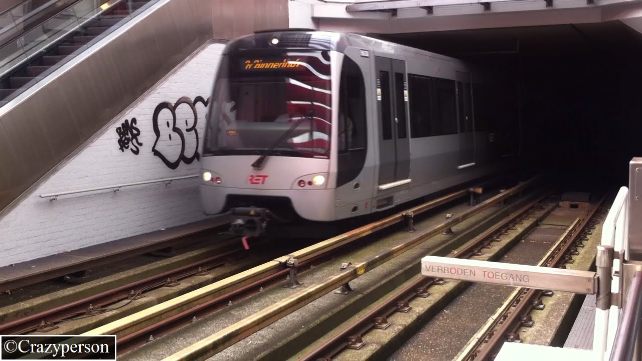 RET Metro Type SG3 aankomst Kralingse Zoom naar Binnenhof