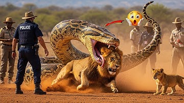 Courageous Rescue Team Fights Giant Python to Save Innocent Mother Lion 🐍