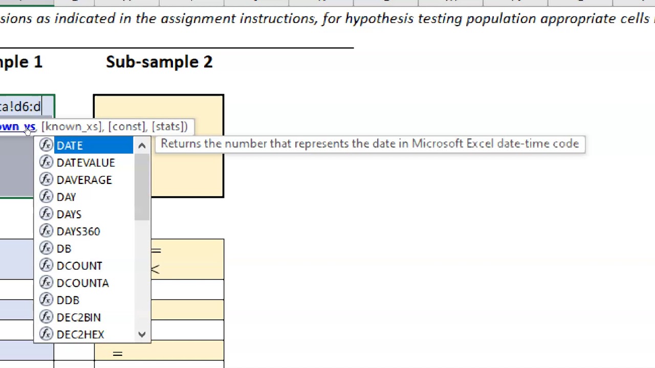 Simple regression in Excel using Linest YouTube