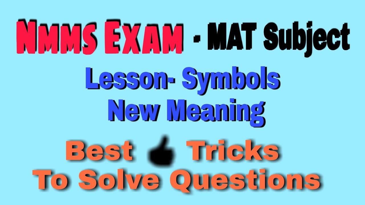 Harden Afstoten Malaise Nmms Exam mat || Symbols New Meaning || Best 👍👍 Tricks || By YouTube wale  teacher channel || - YouTube