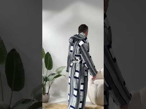 Халат чоловічий махровий із капюшоном теплий | Домашній лазневий халат преміум, видео 1