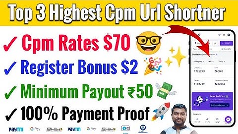 Top 3 Highest Cpm Url Shortner Sites | Highest Cpm Link Shortner In 2023 - SmartHindi