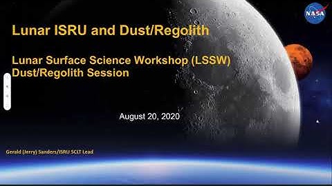 Lunar Surface Science Workshop: Dust and Regolith:J. Sanders