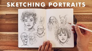 drawing portraits in my sketchbook  ART HABIT 03