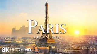 Paris 8K | Eiffel Tower, Paris Skyline &amp; Relaxing Urban Scenery