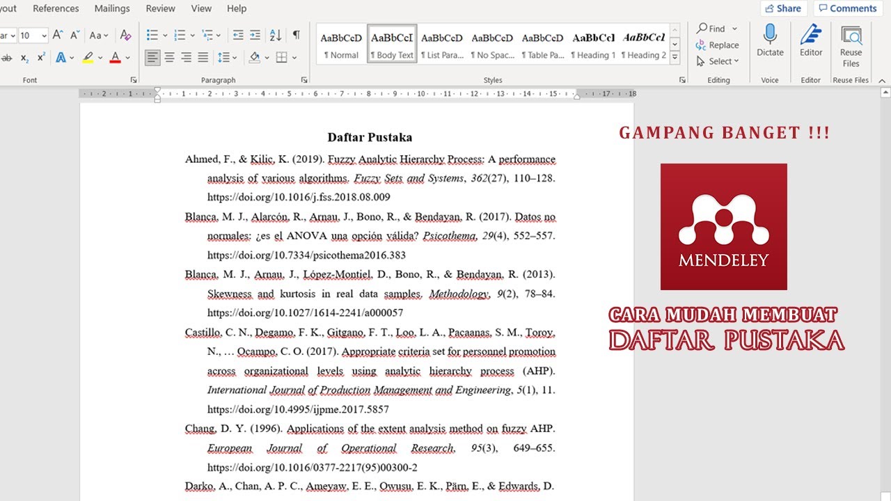 Cara Mudah Membuat Daftar Pustaka Menggunakan Mendeley YouTube