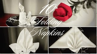 10 Napkin Folding Ideas