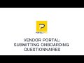 Vendor Portal Submit Onboarding Questionnaire