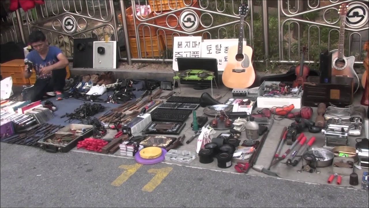 korean folk flea market pasar loak Korea YouTube