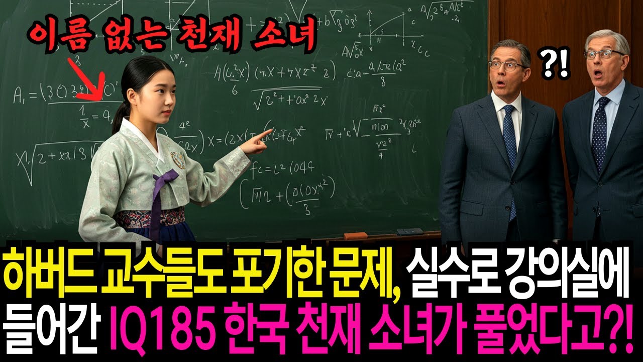 하버드 교수들도 포기한 문제, 실수로 강의실에 들어간 IQ185 한국 천재 소녀가 풀었다고?!