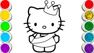Hello kitty Drawing Colouring for kids | Easy Beautiful Hello kitty Drawing for kids and toddlers...