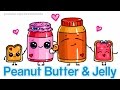 How to Draw Cute Cartoon Food - Peanut Butter and Jelly Sandwich
