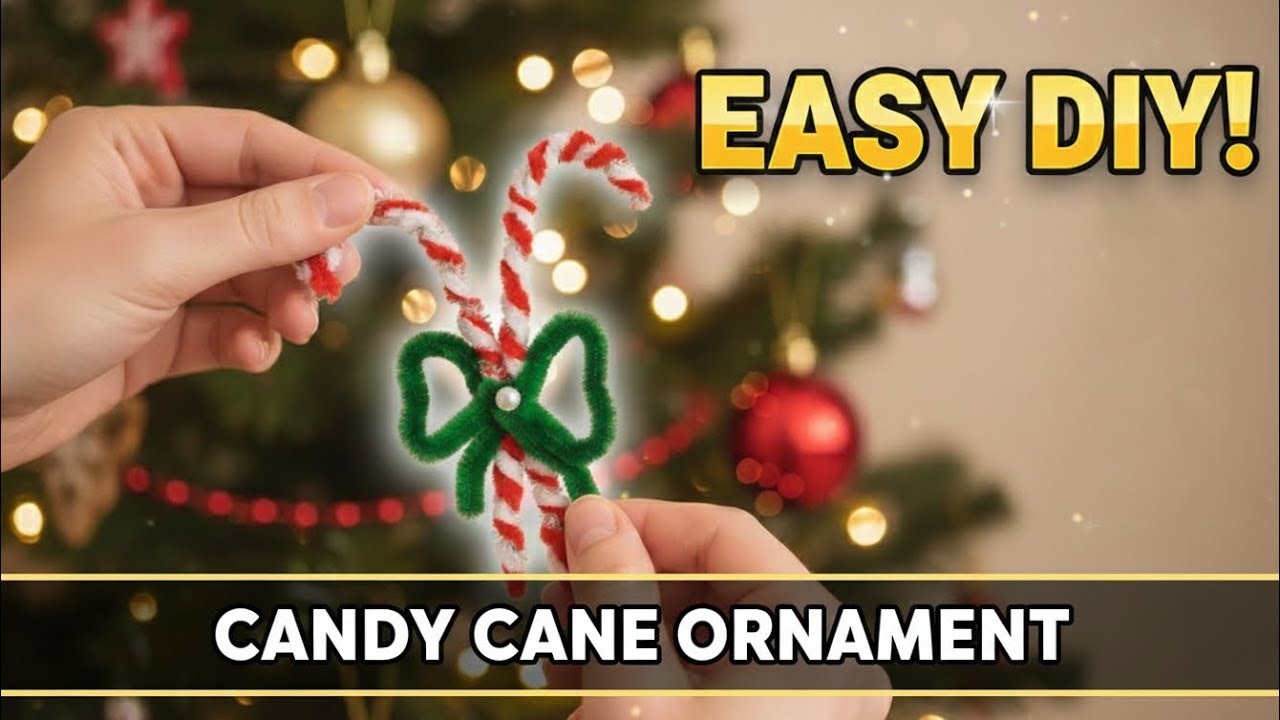 Easy DIY Christmas Candy Cane Craft with Pipe Cleaners
