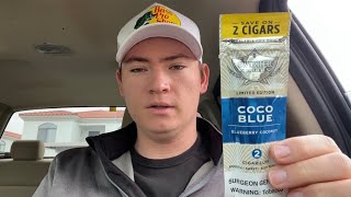 Swisher Sweets Coco Blue Cigars in the Car