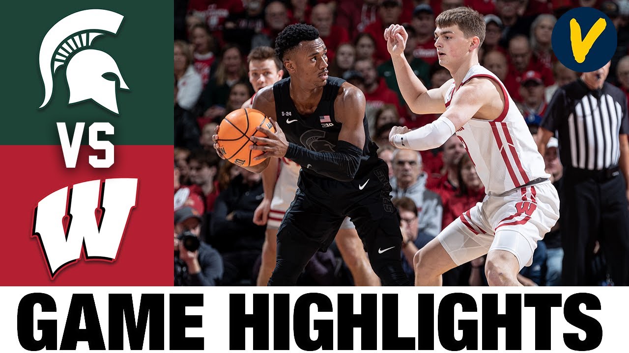 Michigan State vs Wisconsin | 2023 College Basketball Highlights
