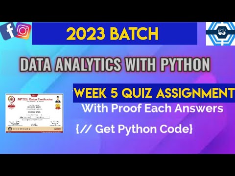 Data Analytics With Python | Week 5 Answers 2023 | NPTEL | SWAYAM |