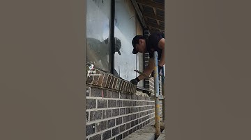Laying a long brick window sill 🧱 #bricklaying #construction #satisfying #asmr