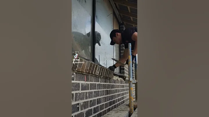 Laying a long brick window sill 🧱 #bricklaying #construction #satisfying #asmr