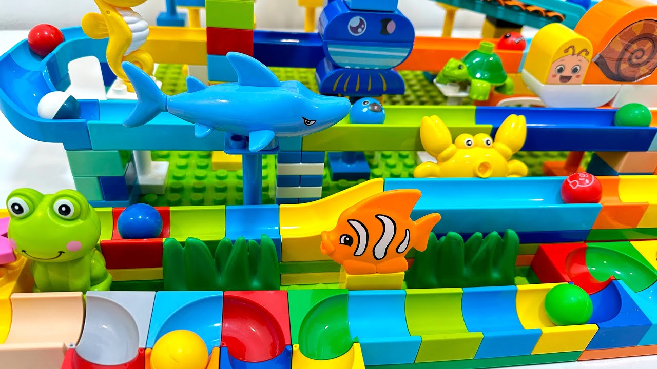 Epic LEGO Duplo Marble Showdown: Ultimate Sea Animal Arena! Compilation #1