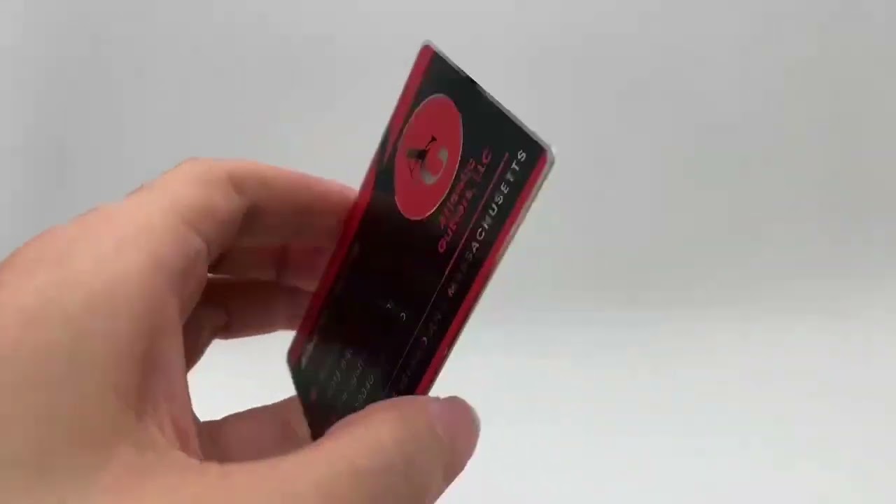 Silver Mirror Metal Card with Black and Red Silk Accents by Neil Jou Productions