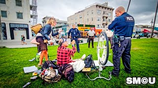 𝗧𝗘𝗡𝗦𝗘 𝗖𝗟𝗘𝗔𝗡𝗨𝗣: LAPD Steps In as Campers Resist Venice Beach Sweep screenshot 4