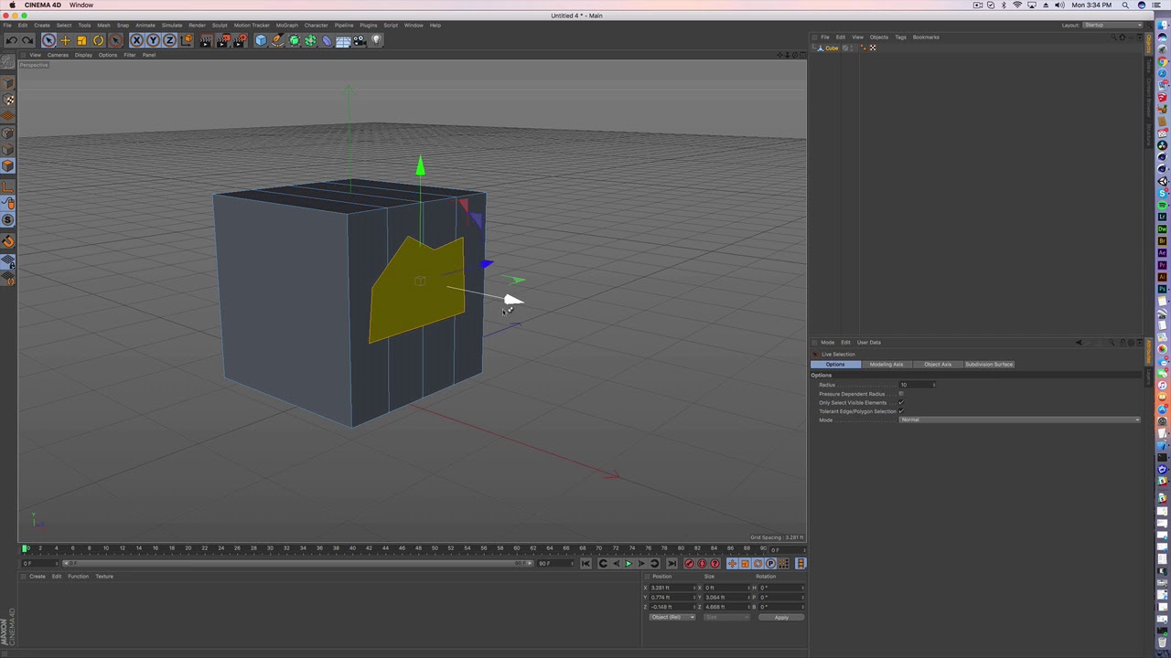 How to use the Knife tools to make spline cuts in Cinema 4D R18 YouTube