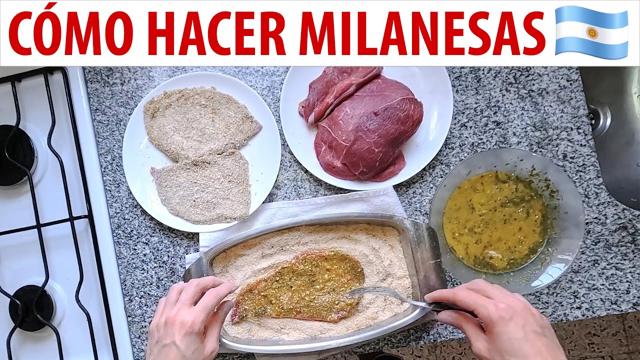 Cómo preparar milanesas estilo Argentino - Receta de milanesas de carne ...