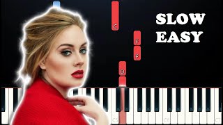 Adele - Easy On Me (SLOW EASY PIANO TUTORIAL) Resimi