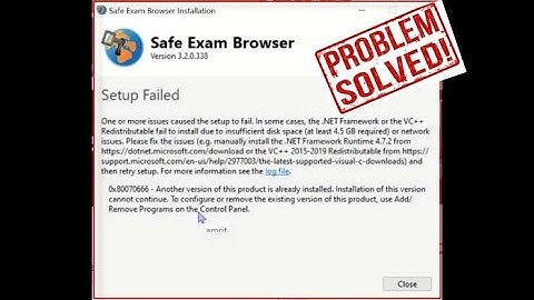 SAFE EXAM BROWER ERROR Solved #microsoft