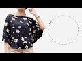 Very easy Round top/shirt cutting and sewing | DIY Summer batwing top/shirt | circle shirt tutorial