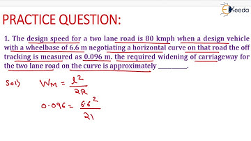 1st Numerical of extra widening - Transportation Engineering - GATE