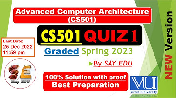 cs501 quiz 1 spring 2023 || advanced computer architecture || @SAY EDU کہو پڑھو  ❤|| eagle, isa