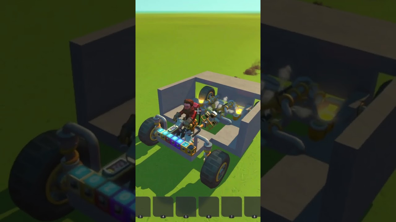 V4 Piston Engine Powered Car in Scrap Mechanic 