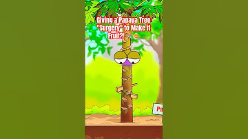 Giving a Papaya Tree "Surgery" to Make it Fruit?! ✂️🧑‍⚕️#papaya #animation #shorts