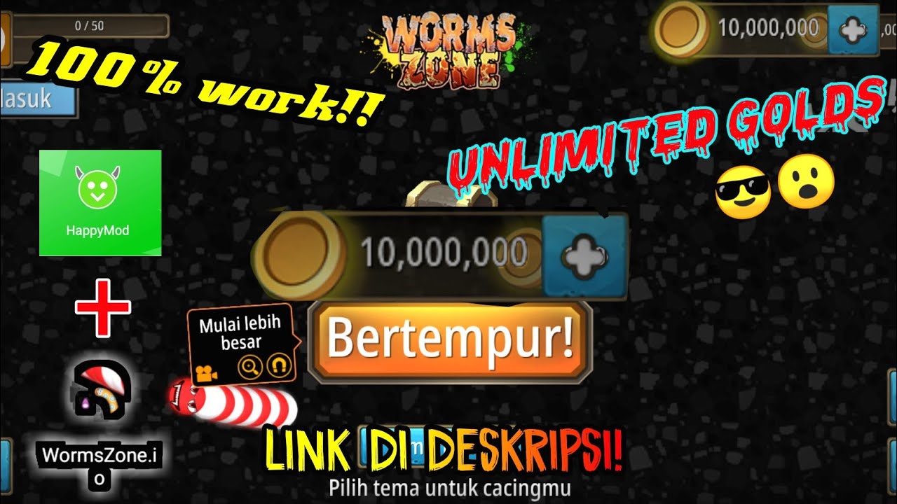 worm zone cacing mod+hapyymodedisi bagi bagi game modgratis 2020