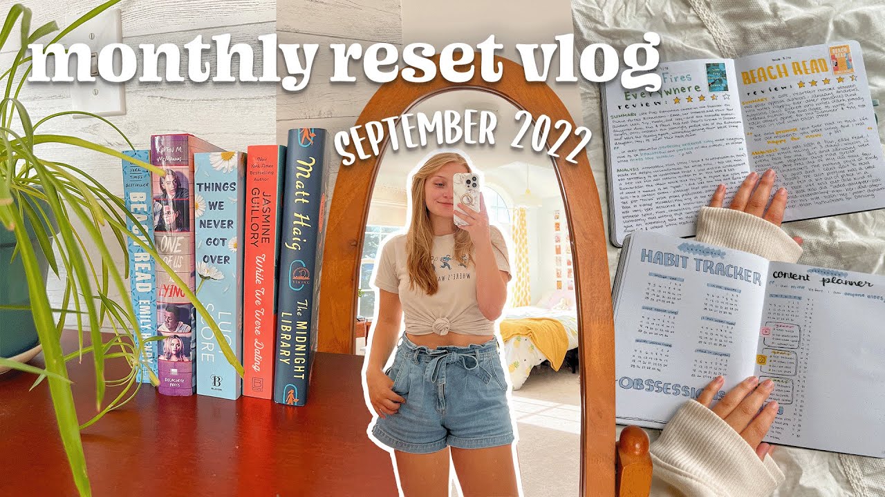 MONTHLY RESET VLOG 🗓 getting prepped for september, goal setting, bullet journal, & new books!