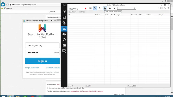 Sample 2: Use IE11 dev tools to debug  — WebPlatform SSO issue with IE11