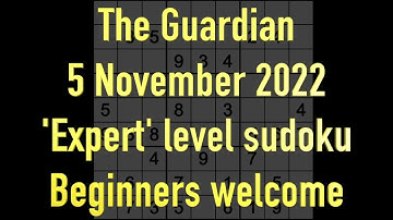 Sudoku solution – The Guardian sudoku 5 November 2022 