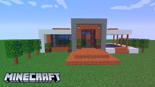 Amazing two-story Cool house in the style of Hi-Tech in MINECRAFT. How to Build a House in MINECRAFT