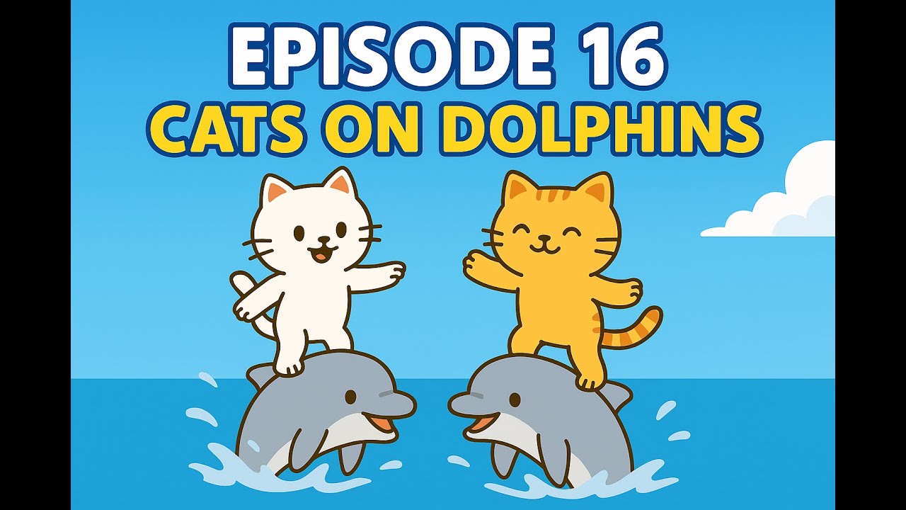Cats in Love 016 – Cute Cats Ride Dolphins | Family Friendly Cartoon ...
