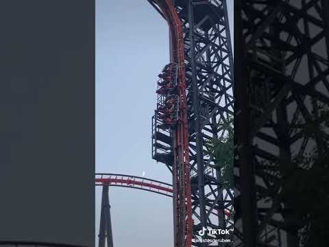 Theme park-goers are trapped VERTICALLY 160ft up on rollercoaster | The 'Abismo' ride
