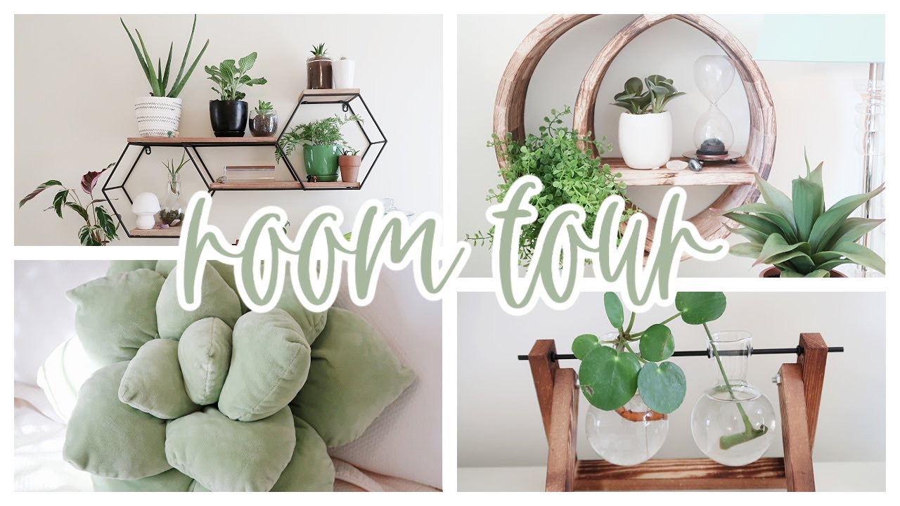 AESTHETIC BEDROOM MAKEOVER ROOM TOUR | BOHO, PLANTS, NEUTRAL DECOR ...