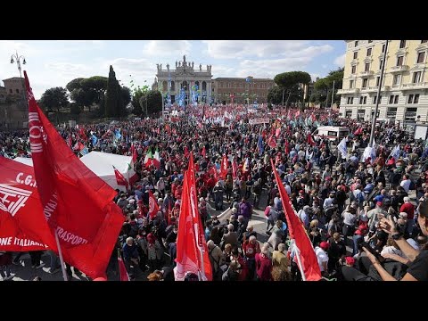 Масштабная манифестация профсоюзов в Риме против фашизма