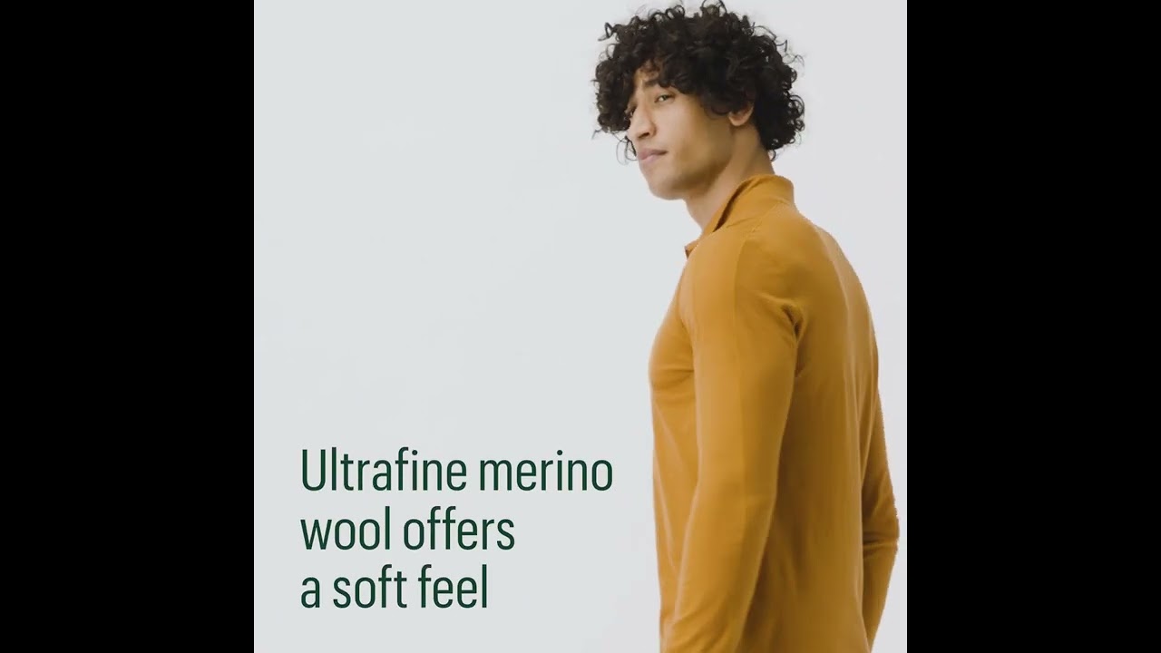 Merino Wool-Blend Base Layer Half Zip