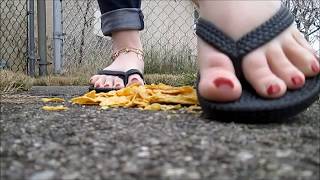 Crushing Chips In And Out Of Flip Flops
