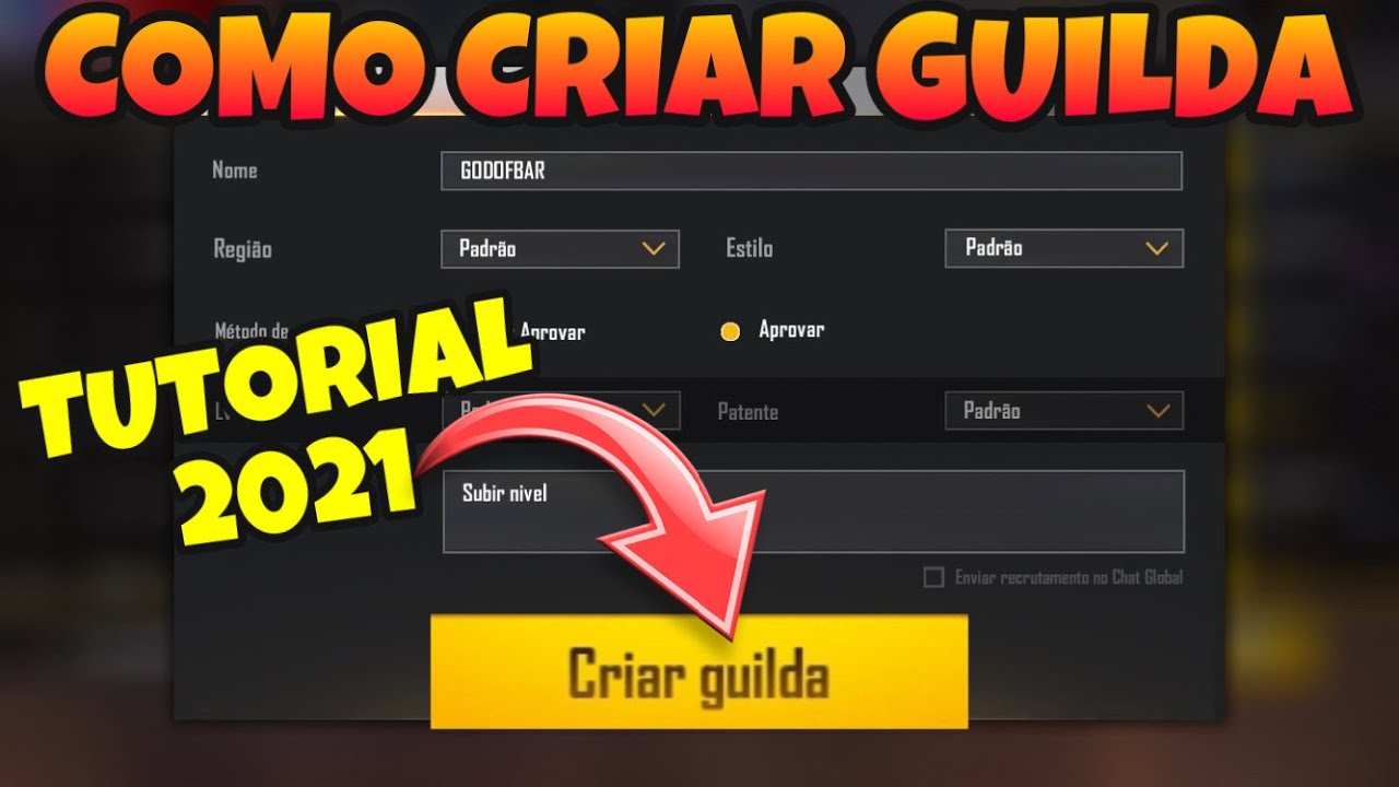 COMO CRIAR UMA GUILDA DE GRAÇA NO FREE FIRE TUTORIAL 2021 