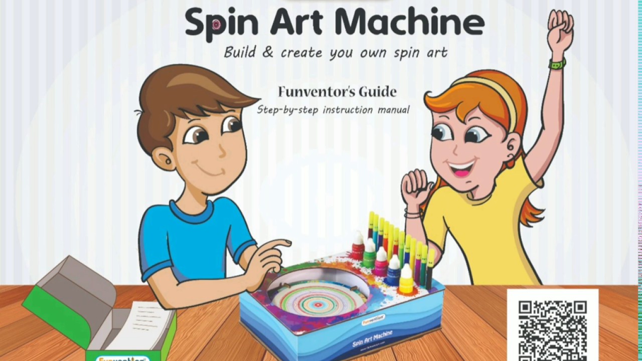 Funvention Spin Art Machine DIY STEM Learning Kit, build, play