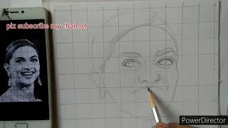 Grid Technique Skech Deepika Padukone Artist Yogiraj How To Draw Sketch Using Grid